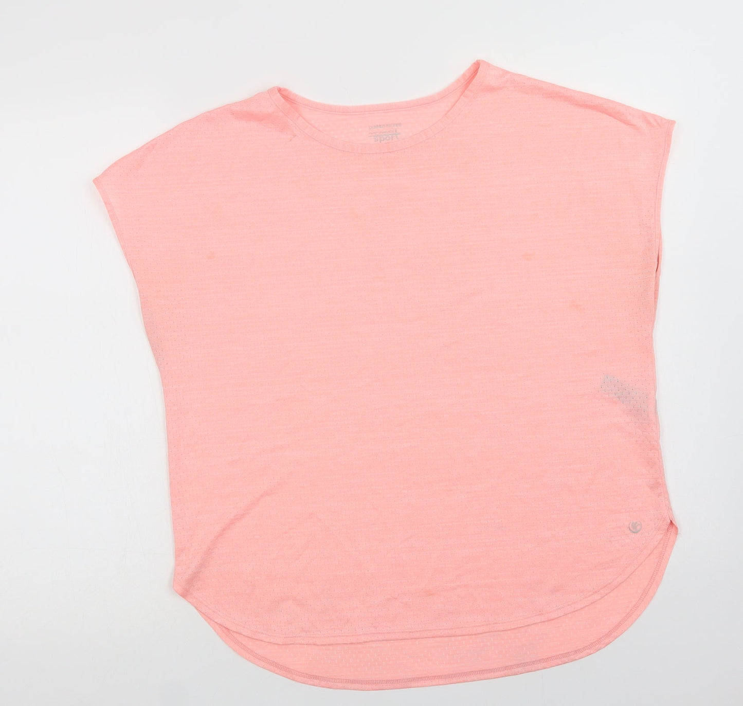 Dunnes Stores Womens Pink  Polyester Basic T-Shirt Size M Crew Neck