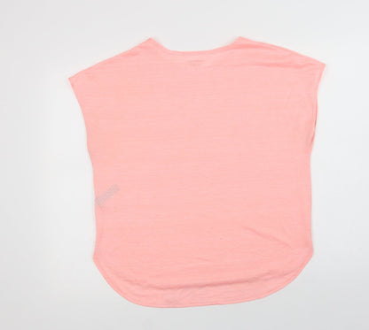 Dunnes Womens Pink  Polyester Basic T-Shirt Size M Crew Neck