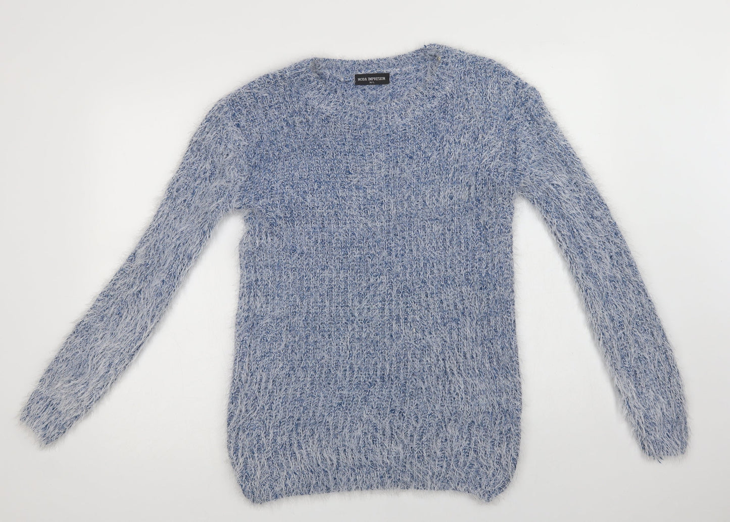 Moda Impression Womens Blue Crew Neck   Pullover Jumper Size M