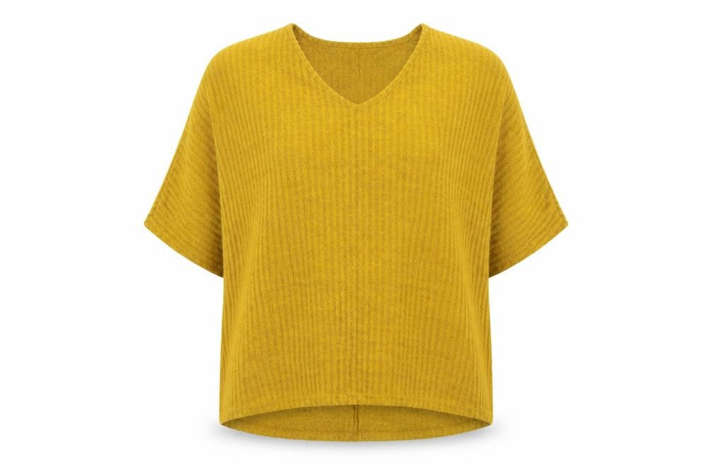 New Look Womens Yellow V-Neck  Polyester Pullover Jumper Size M