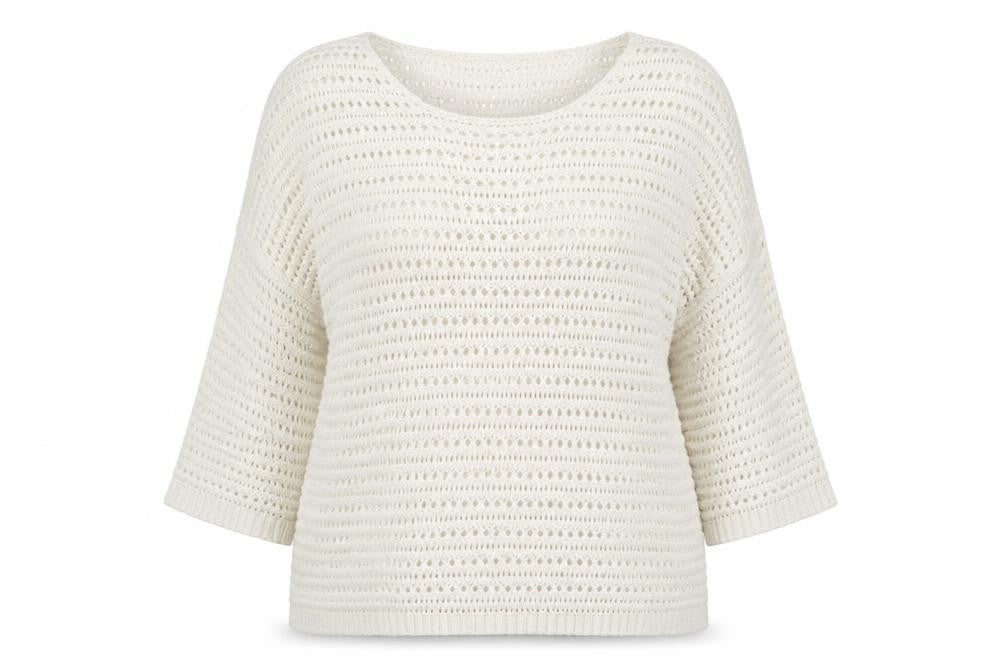 M & Co Womens Ivory Crew Neck  Acrylic Pullover Jumper Size 16
