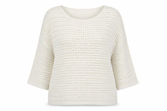M&Co Womens Ivory Crew Neck  Acrylic Pullover Jumper Size 16