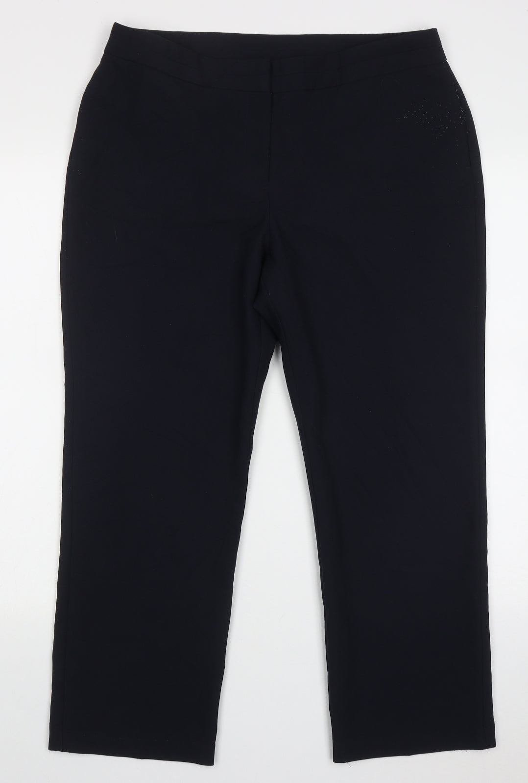 bonmarch Womens Blue  Polyester Trousers  Size 12 L25 in Regular Hook & Eye