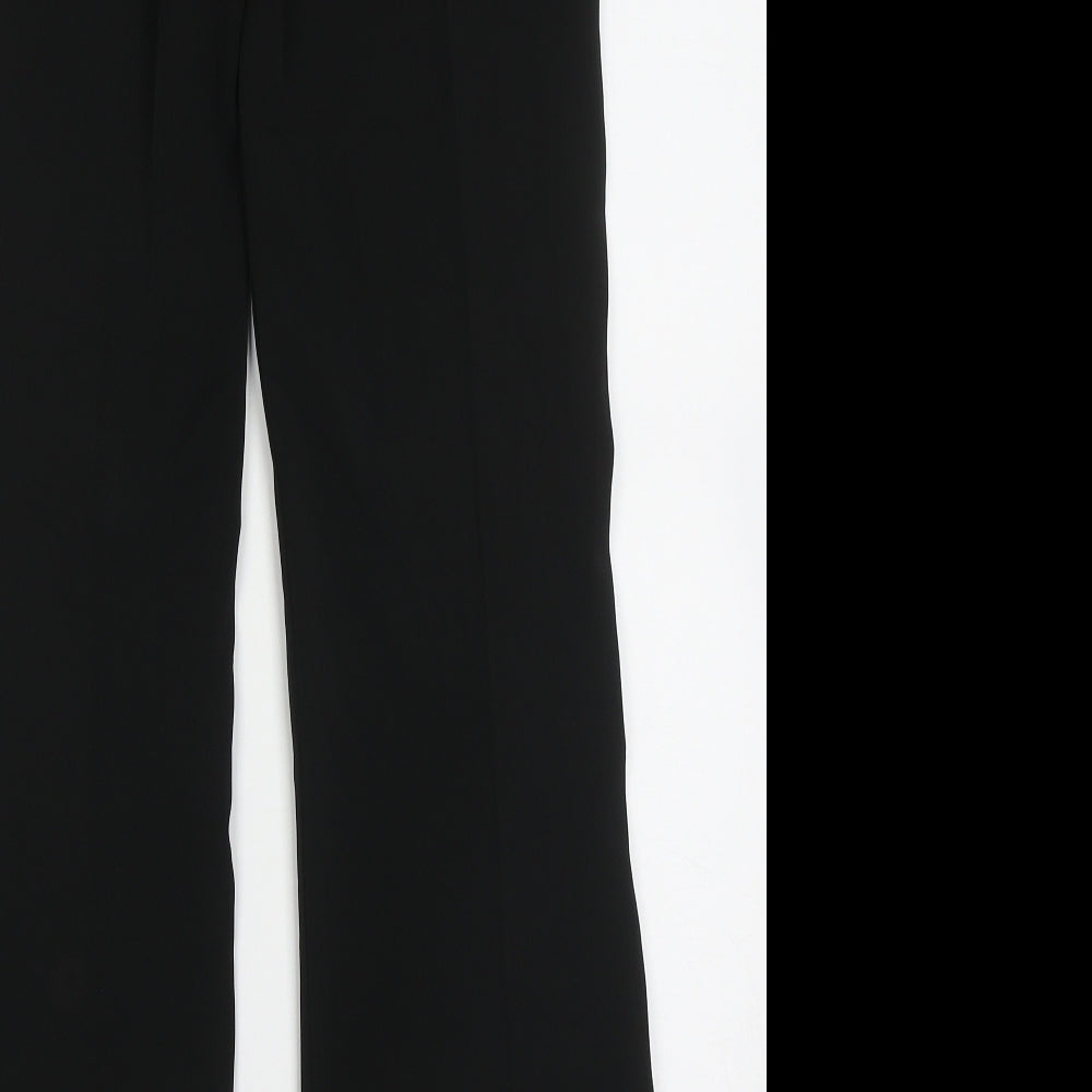 Dragon Womens Black  Polyester Trousers  Size 6 L30 in Regular Hook & Eye