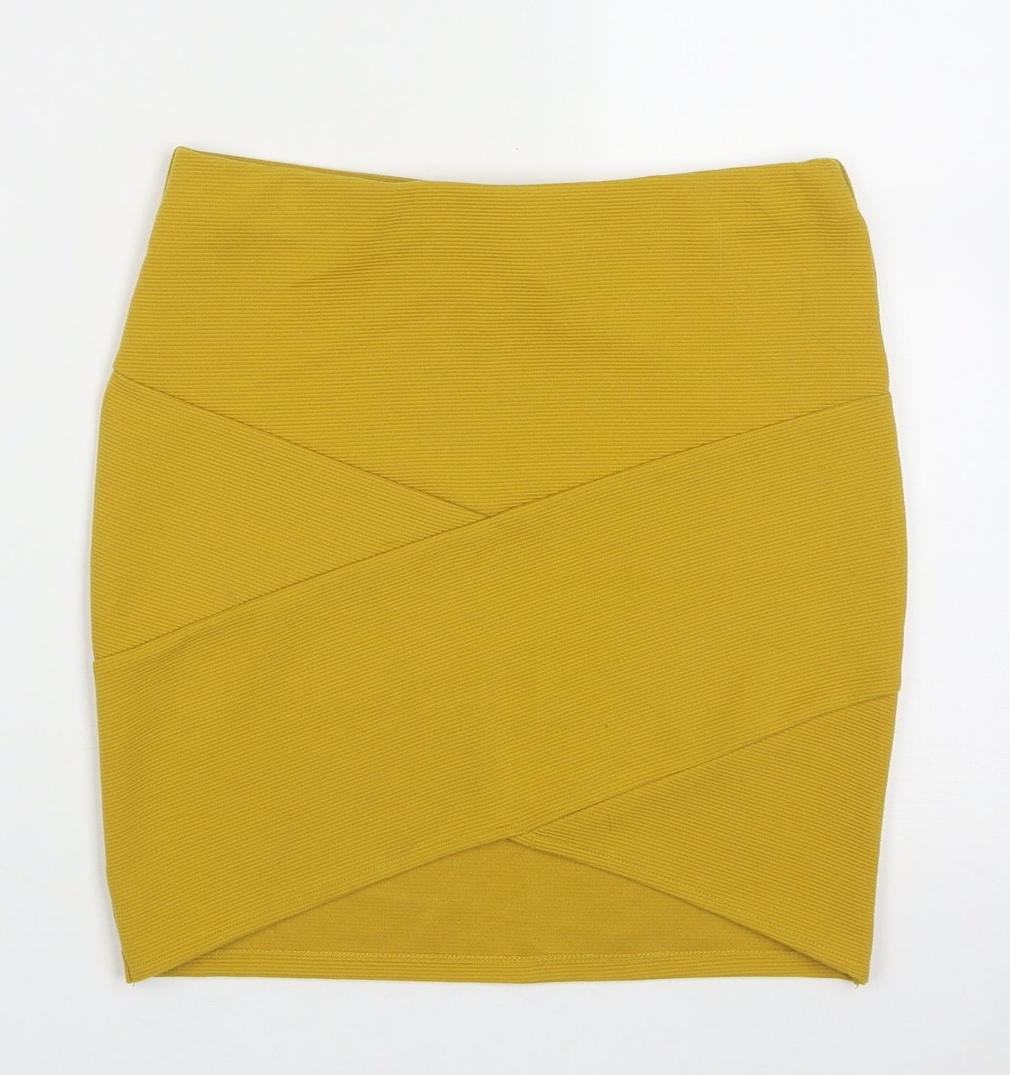 FOREVER 21 Womens Yellow  Polyester Wrap Skirt Size S