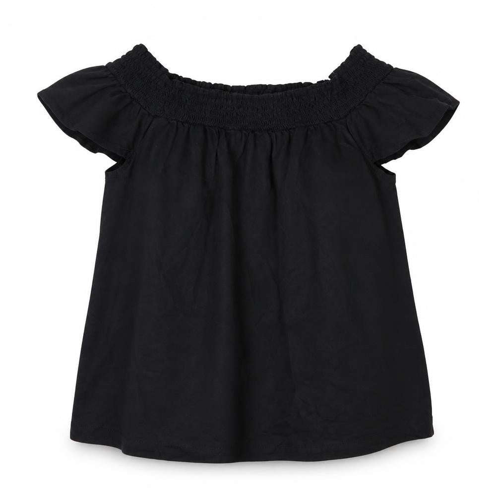 NEXT Womens Black  Lyocell Basic T-Shirt Size 8 Off the Shoulder