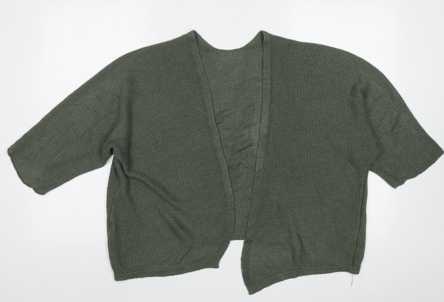 Preworn Womens Green V-Neck  Acrylic Cardigan Jumper Size M