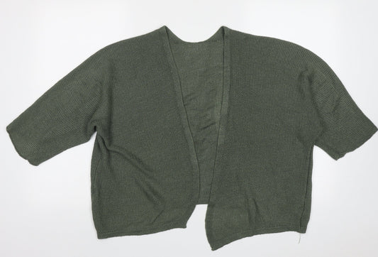 Preworn Womens Green V-Neck  Acrylic Cardigan Jumper Size M
