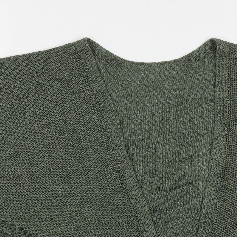 Preworn Womens Green V-Neck  Acrylic Cardigan Jumper Size M
