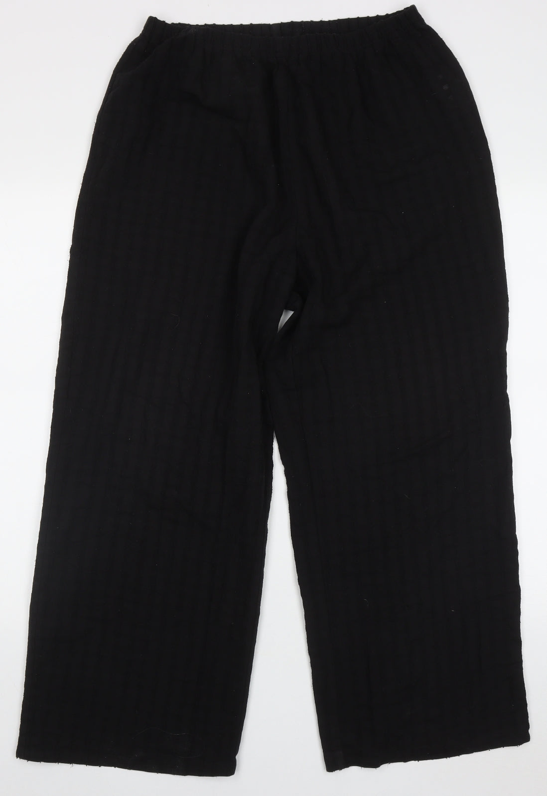 Signature Womens Black Check Polyester Trousers  Size XL L27 in Regular