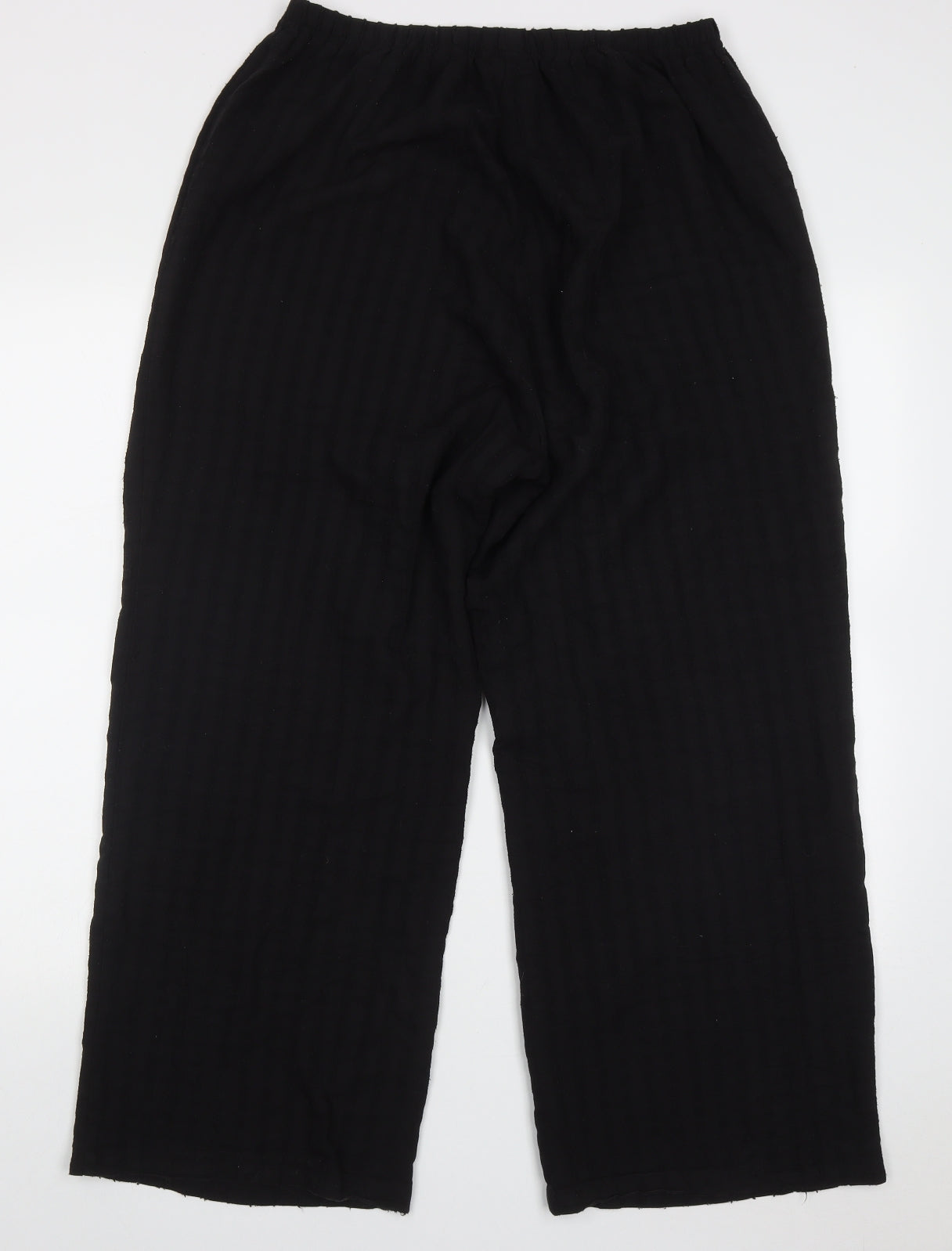 Signature Womens Black Check Polyester Trousers  Size XL L27 in Regular