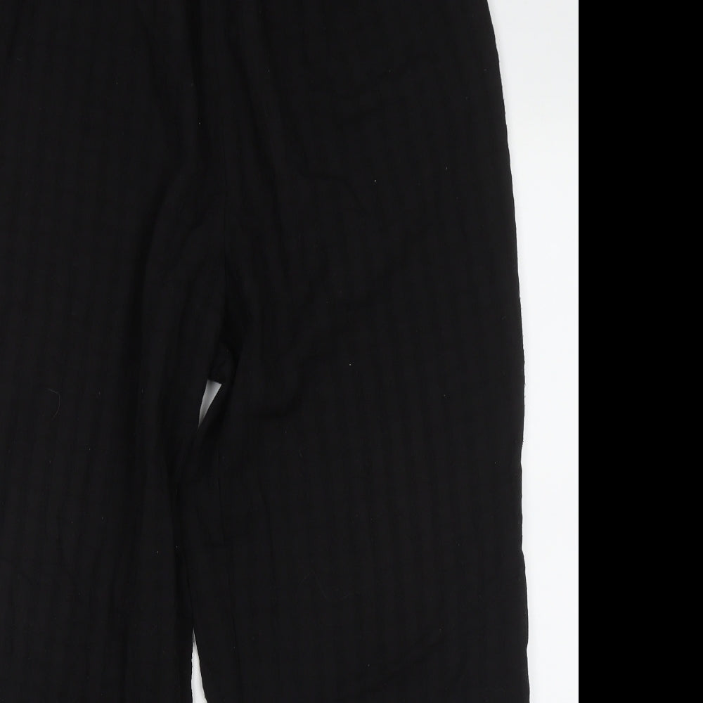 Signature Womens Black Check Polyester Trousers  Size XL L27 in Regular