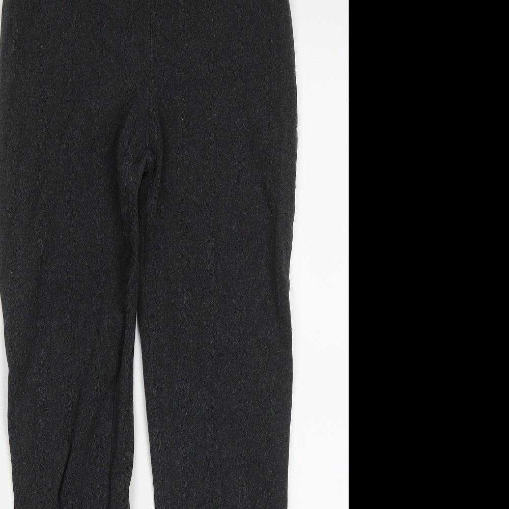 Preworn Womens Grey  Cotton Capri Leggings Size 8 L28 in