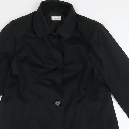 Preloved Agenda Womens Black   Jacket  Size 14  Button - Detail