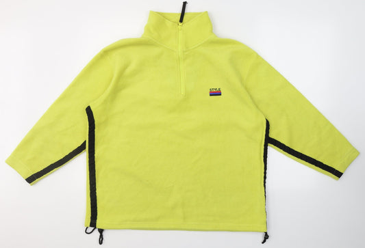 Unlimited style Womens Yellow Collared  Polyester Pullover Jumper Size 16   - Style