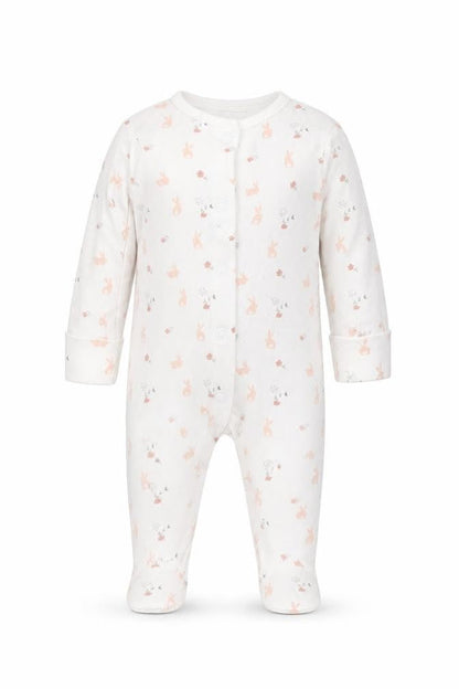 F&F Girls White Solid Cotton Cami One Piece Size 0-3 Months  Button - Rabbits