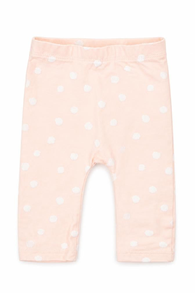 Matalan Girls Pink Polka Dot Cotton Capri Leggings Size 3-6 Months