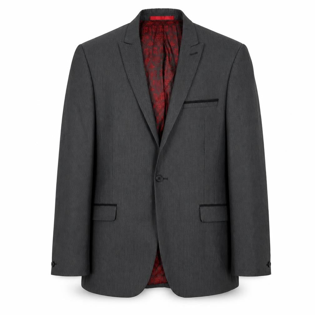 Red Herring Mens Grey Striped Polyester Jacket Suit Jacket Size 40