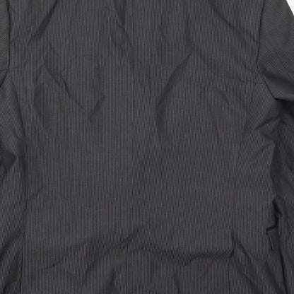 Red Herring Mens Grey Striped Polyester Jacket Suit Jacket Size 40