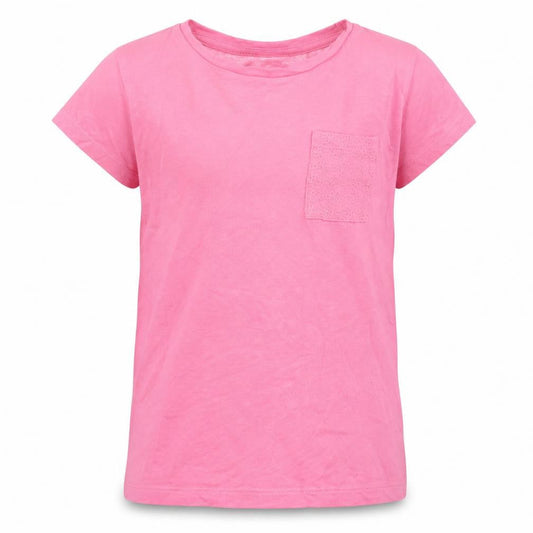 George Girls Pink  Cotton Basic T-Shirt Size 5 Years Crew Neck  - Chest Pocket