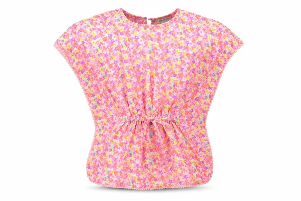 Primark Girls Pink Floral Polyester Kaftan  Size 2-3 Years  Round Neck Button - Swim Wear