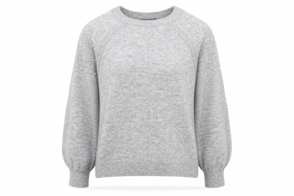 Primark Womens Grey Crew Neck  Acrylic Pullover Jumper Size L