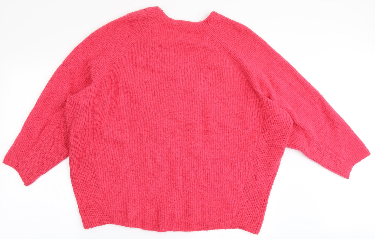 Topshop Womens Pink Round Neck  Acrylic Pullover Jumper Size 12