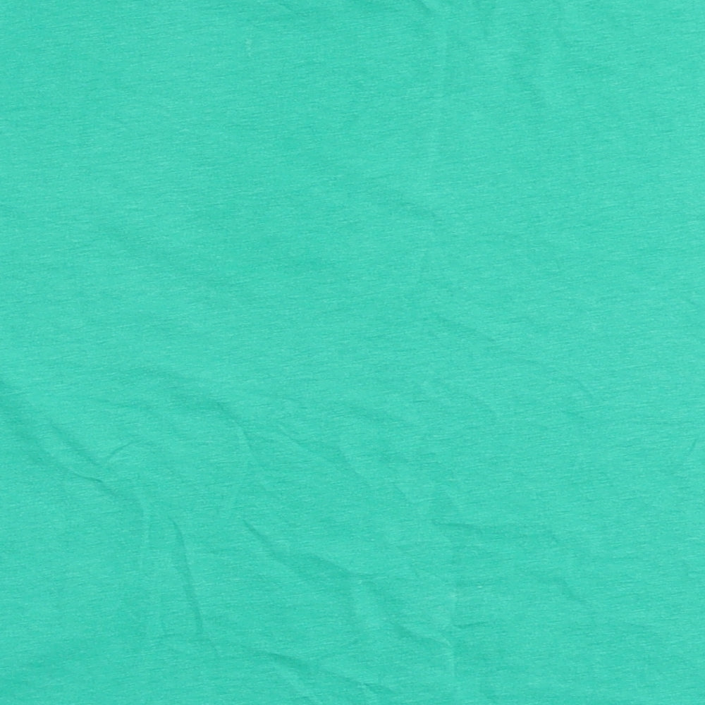 Dunnes Stores Womens Green  100% Cotton Cropped T-Shirt Size XS Round Neck