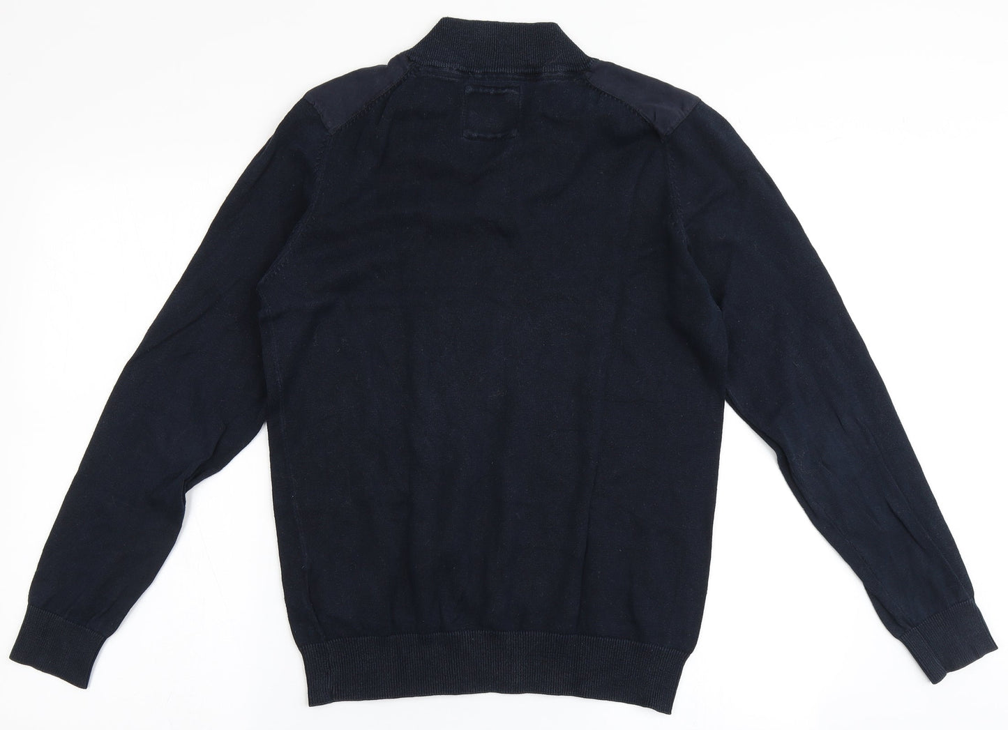 BRICE Mens Blue V-Neck  Cotton Pullover Jumper Size M