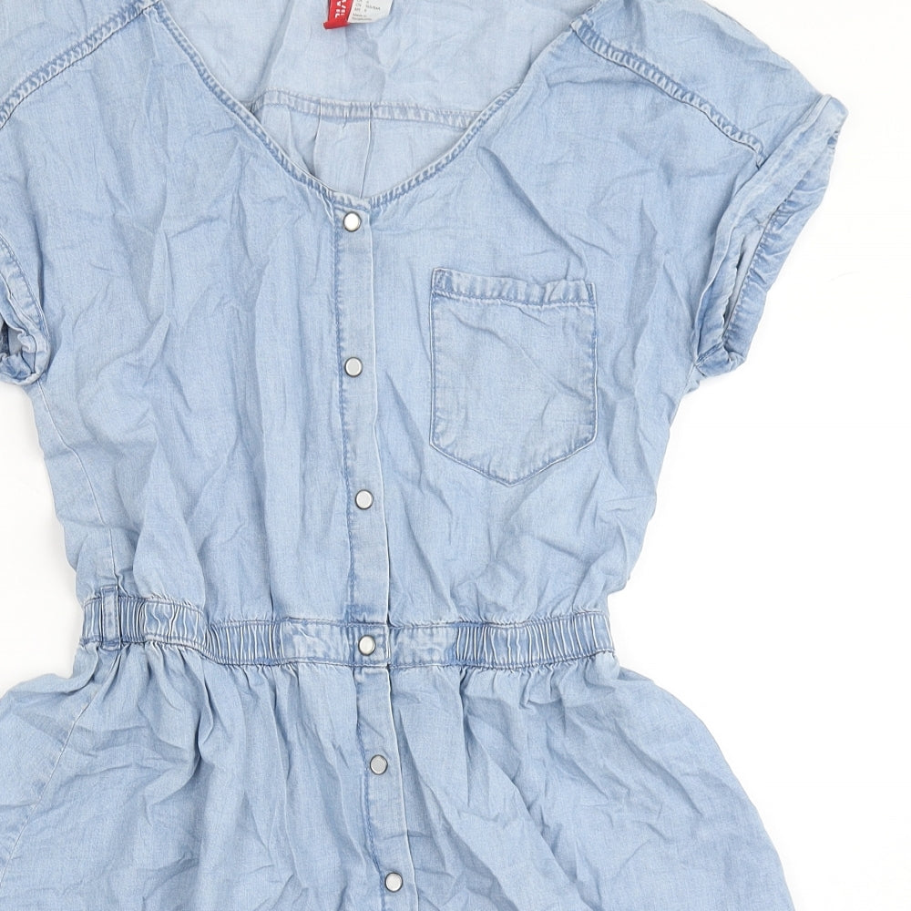 Divided by H&M Womens Blue  Lyocell A-Line  Size 6  Round Neck