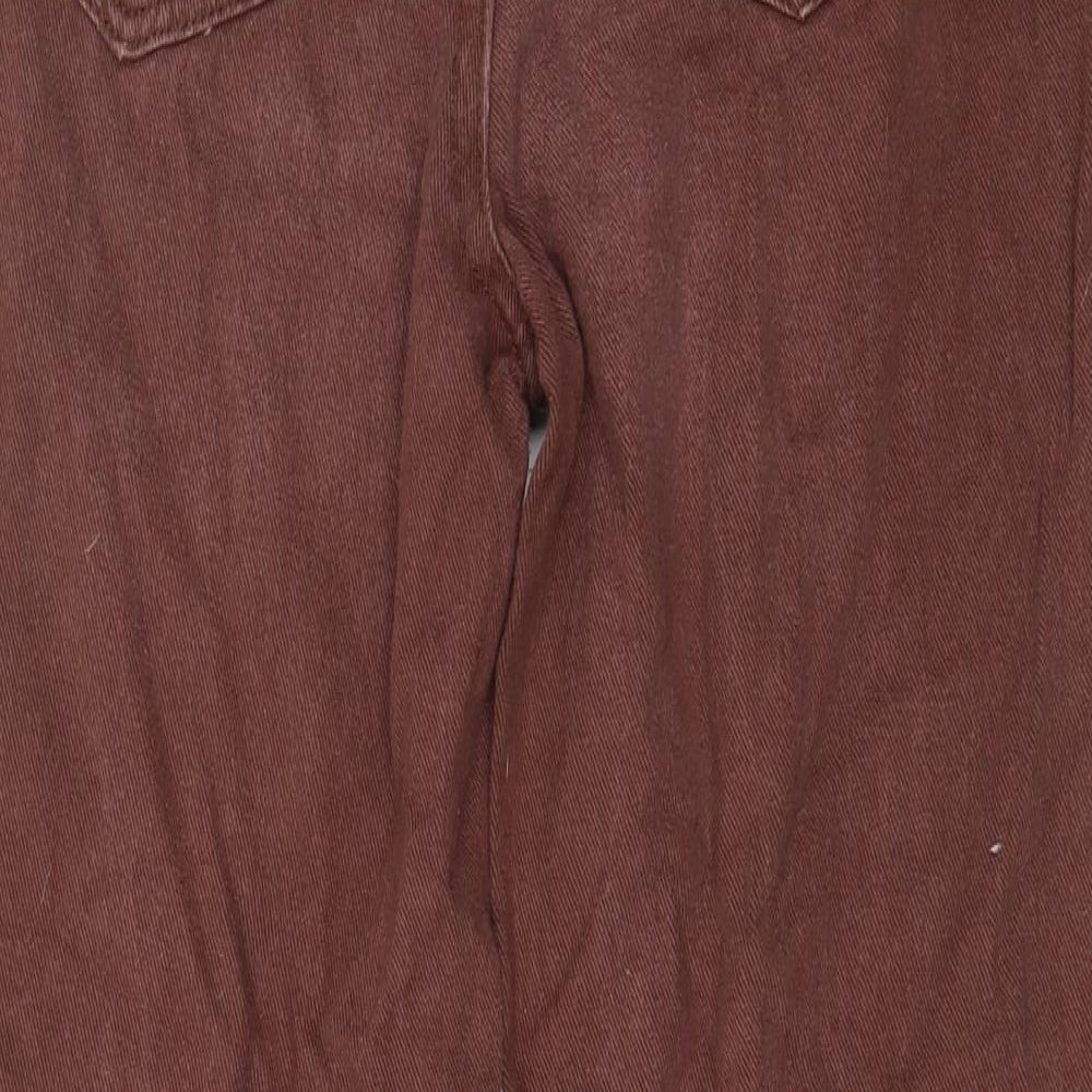SheIn Womens Brown  Cotton Straight Jeans Size XS L27 in Regular Zip