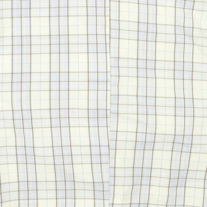 SHEIN Womens Yellow Plaid Polyester Cropped Button-Up Size XS Collared