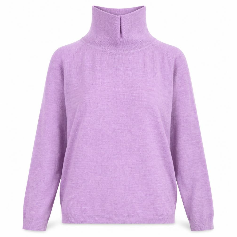 St Bernard Womens Purple Roll Neck  Acrylic Pullover Jumper Size L