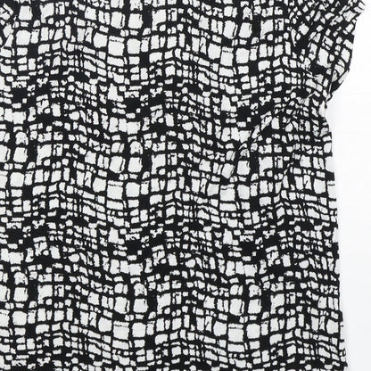 Next Womens Multicoloured Geometric Viscose Basic T-Shirt Size 10 Round Neck