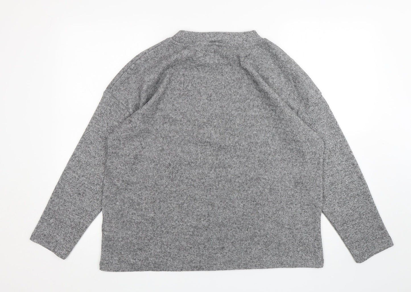 F&F Womens Grey Round Neck  Polyester Pullover Jumper Size 14