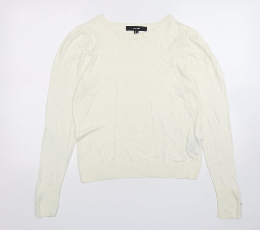VERO MODA Womens Ivory Round Neck  Modal Pullover Jumper Size M
