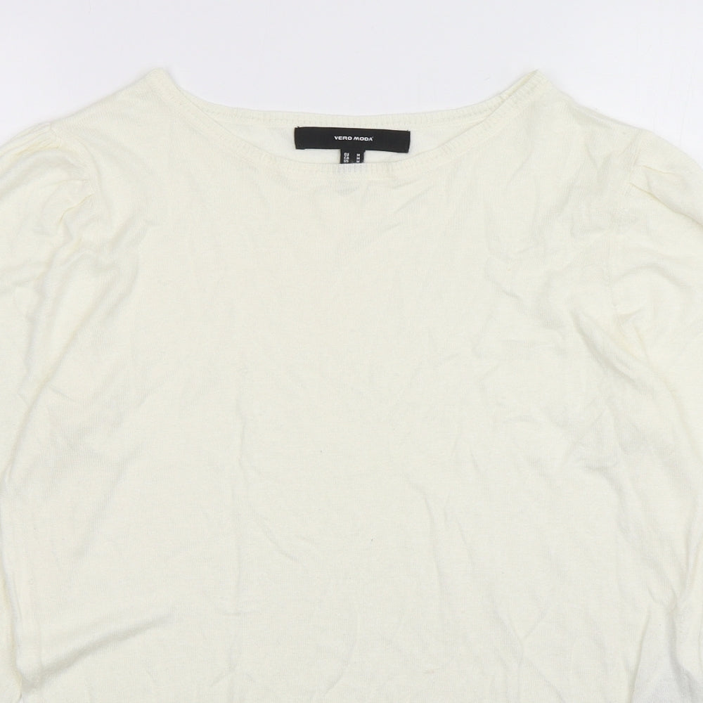 VERO MODA Womens Ivory Round Neck  Modal Pullover Jumper Size M