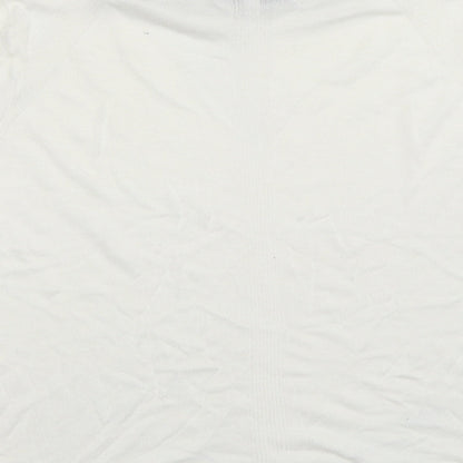 Next Womens White Round Neck  Viscose Pullover Jumper Size 14