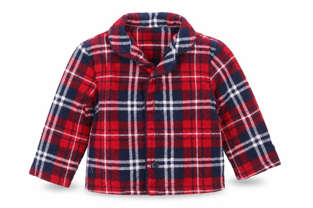 Primark Boys Red Check Cotton Basic Button-Up Size 6-9 Months Collared