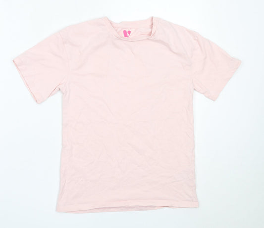 Very Girls Pink  Cotton Basic T-Shirt Size 11 Years Round Neck