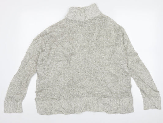 New Look Womens Beige High Neck  Acrylic Pullover Jumper Size M