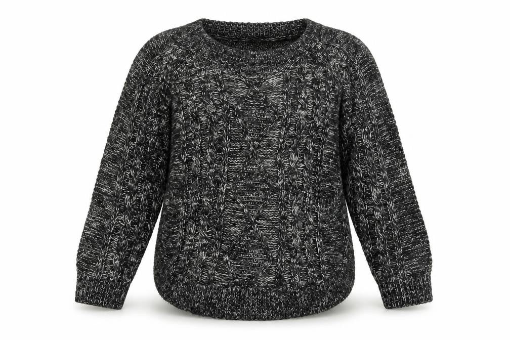 Oasis Womens Black Crew Neck Geometric Acrylic Pullover Jumper Size S