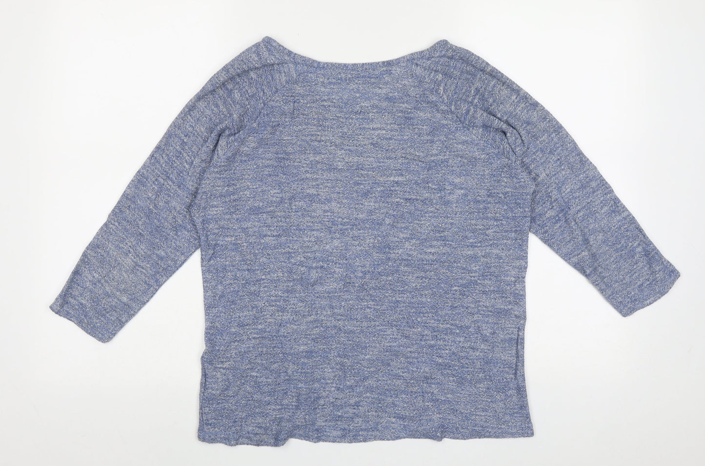 Oasis Womens Blue Boat Neck  Polyester Pullover Jumper Size S