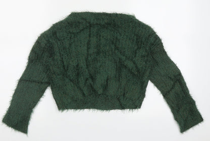Forever 21 Womens Green Crew Neck  Acrylic Pullover Jumper Size S