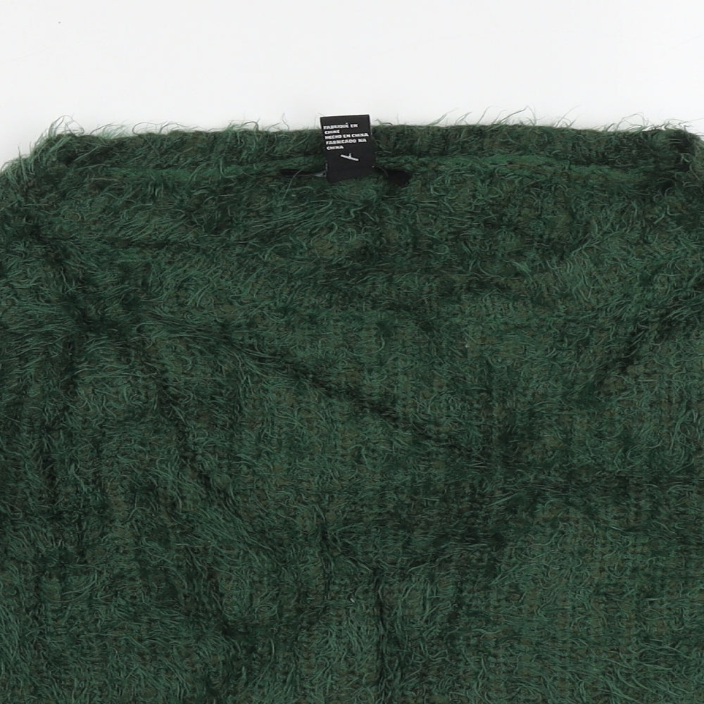 FOREVER 21 Womens Green Crew Neck  Acrylic Pullover Jumper Size S