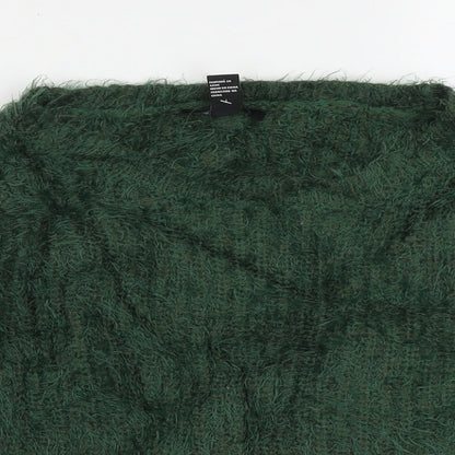 Forever 21 Womens Green Crew Neck  Acrylic Pullover Jumper Size S