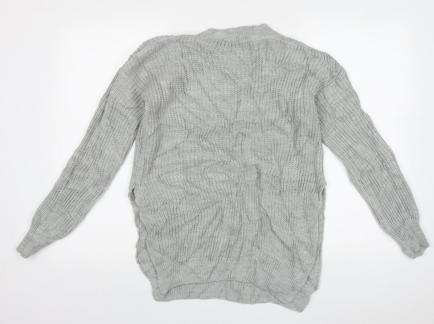 PRETTYLITTLETHING Womens Grey Cowl Neck  Acrylic Pullover Jumper Size M