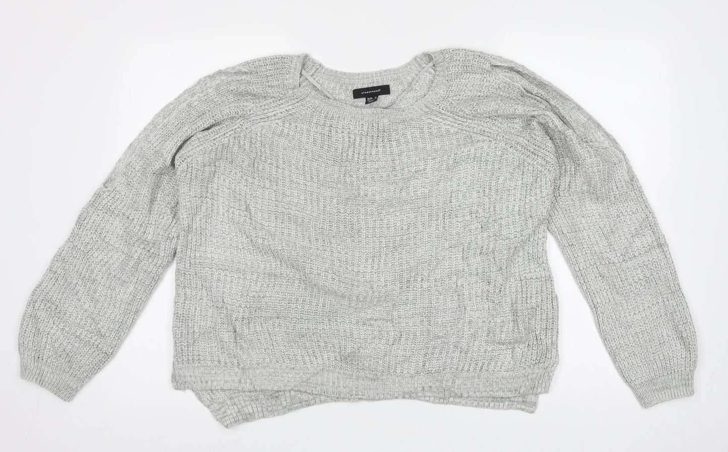 Atmosphere Womens Grey Boat Neck  Acrylic Pullover Jumper Size 12   - cold shoudler