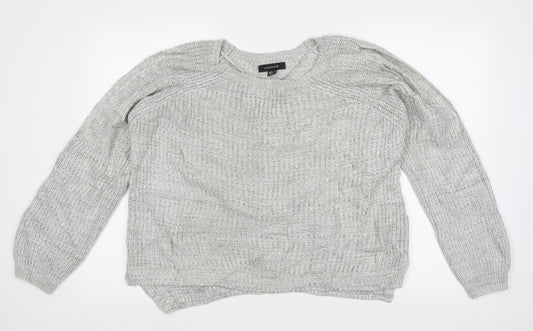 Atmosphere Womens Grey Boat Neck  Acrylic Pullover Jumper Size 12   - cold shoudler