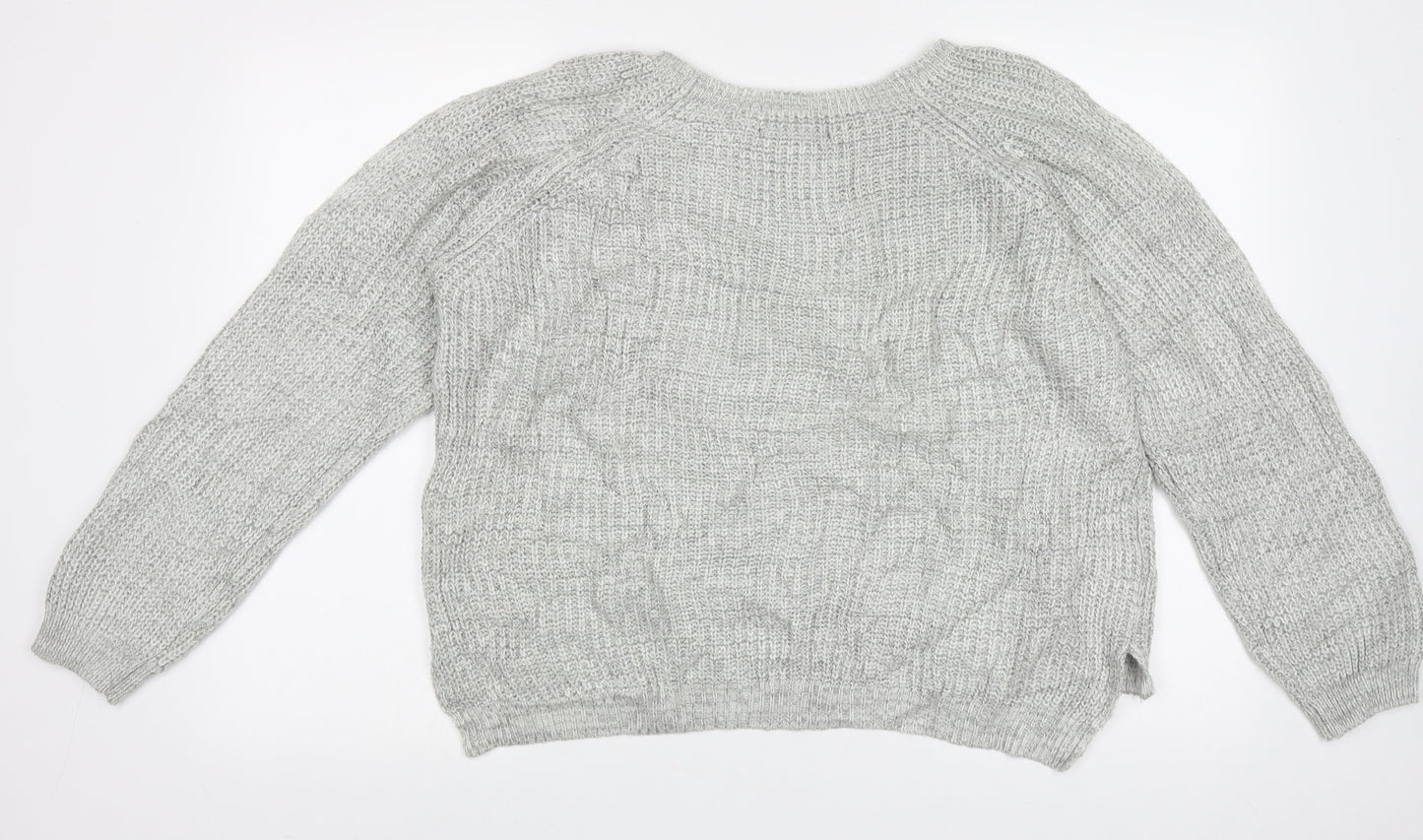 Atmosphere Womens Grey Boat Neck  Acrylic Pullover Jumper Size 12   - cold shoudler